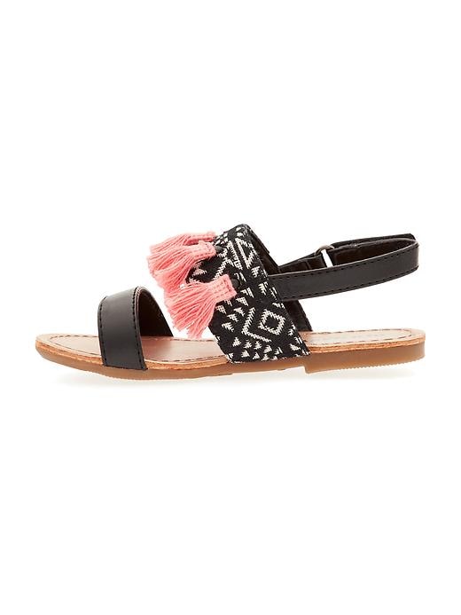 View large product image 2 of 5. Printed-Textile Tassel Sandals For Toddler