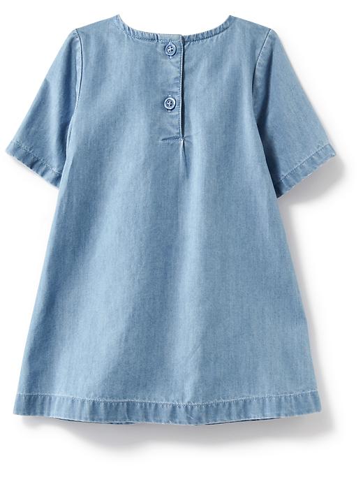 View large product image 2 of 2. Chambray Pintuck Dress for Baby