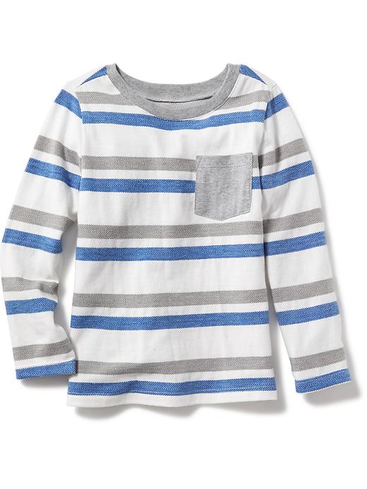 View large product image 1 of 1. Jacquard Striped Crew-Neck Tee for Toddler