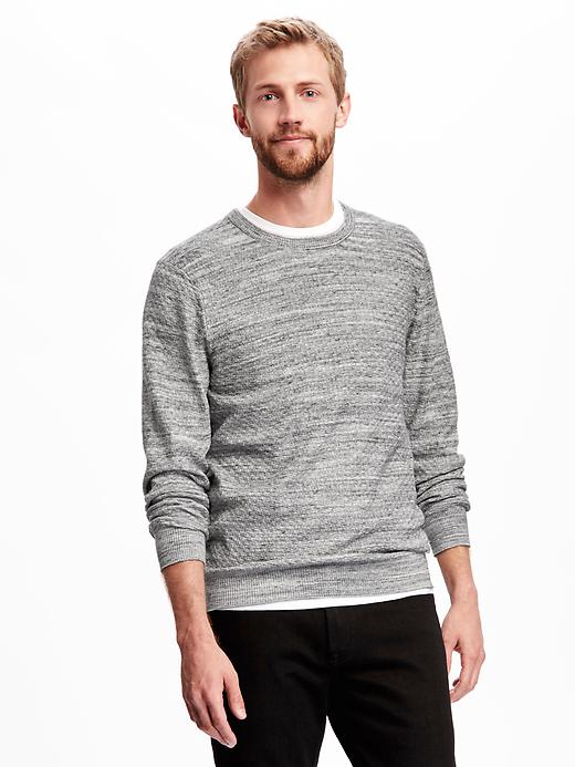 Image number 1 showing, Textured Crew-Neck Sweater for Men