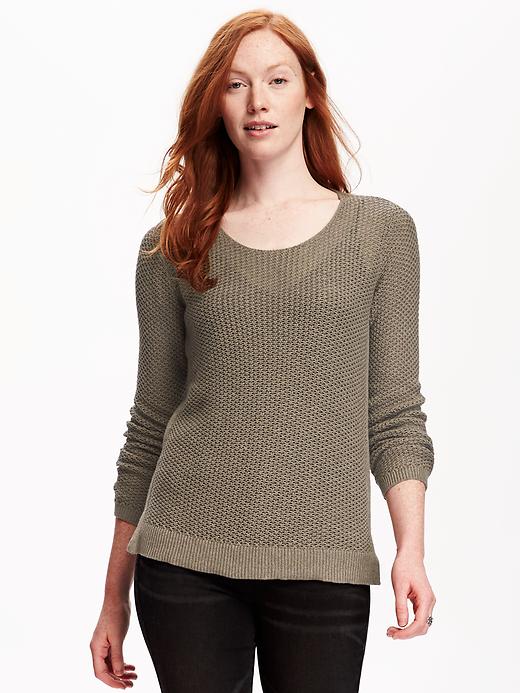 View large product image 1 of 1. Textured-Knit Sweater for Women
