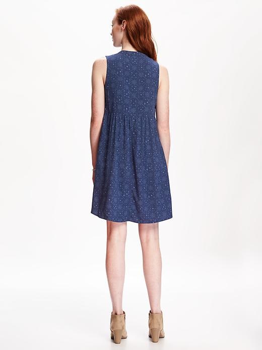 Image number 2 showing, Sleeveless Pintuck Swing Dress for Women
