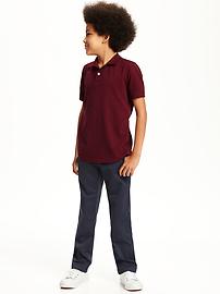 View large product image 3 of 3. Flat-Front Skinny Uniform Khakis for Boys