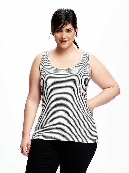 Image number 1 showing, Fitted Rib-Knit Plus-Size Tank