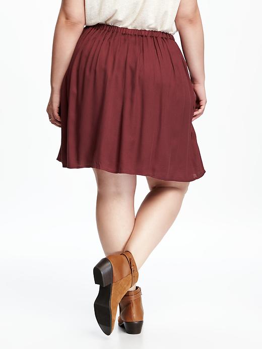 View large product image 2 of 2. Pull-On Plus-Size Swing Skirt