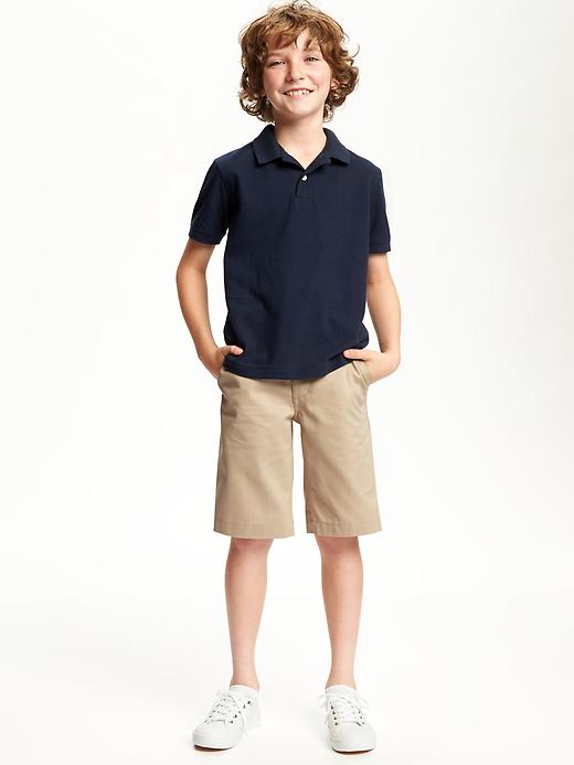 View large product image 2 of 2. Pique Uniform Polo for Boys