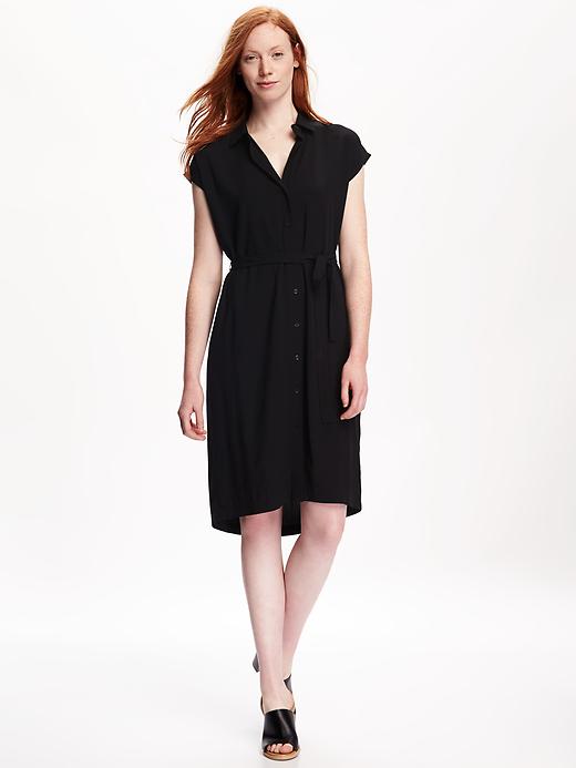 Image number 1 showing, Dolman-Sleeve Shirt Dress for Women