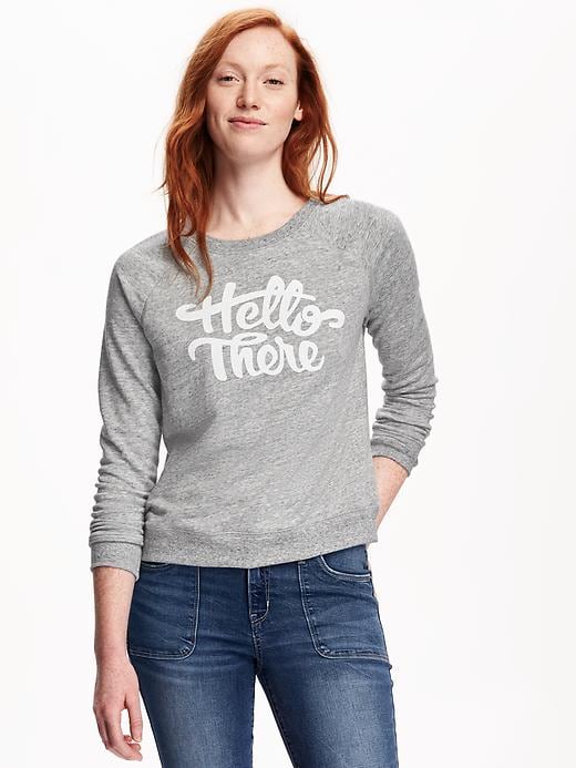 Image number 1 showing, Relaxed Graphic Fleece Sweatshirt for Women