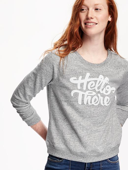 Image number 4 showing, Relaxed Graphic Fleece Sweatshirt for Women