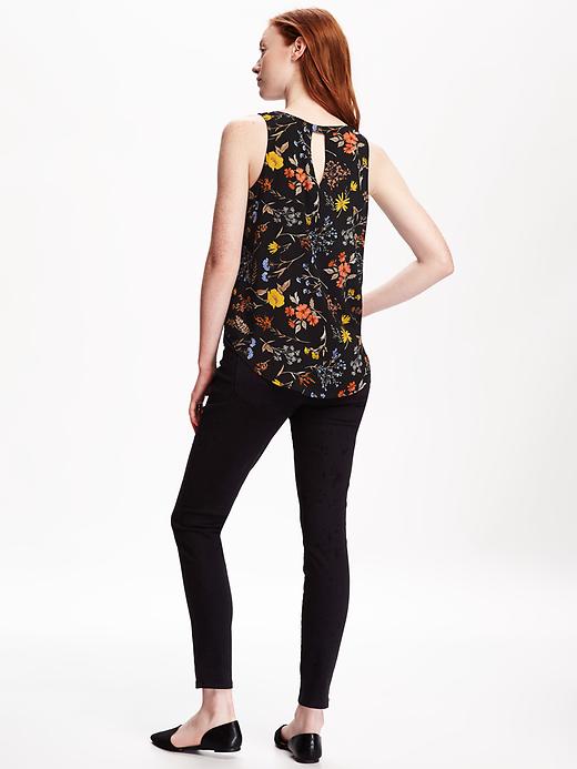 Image number 2 showing, Printed V-Neck Cutout Tank for Women