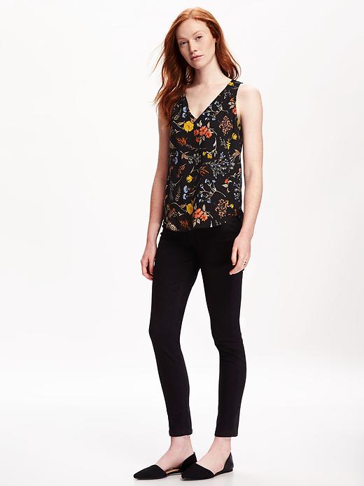 Image number 3 showing, Printed V-Neck Cutout Tank for Women