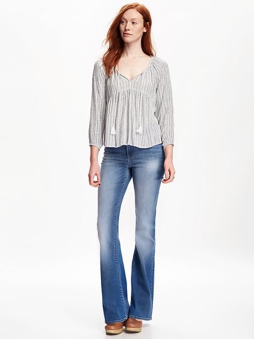 Image number 3 showing, Tassel-Front Swing Blouse for Women