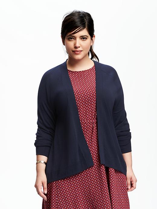 Image number 1 showing, Lightweight Plus-Size Open-Front Cardi for Women