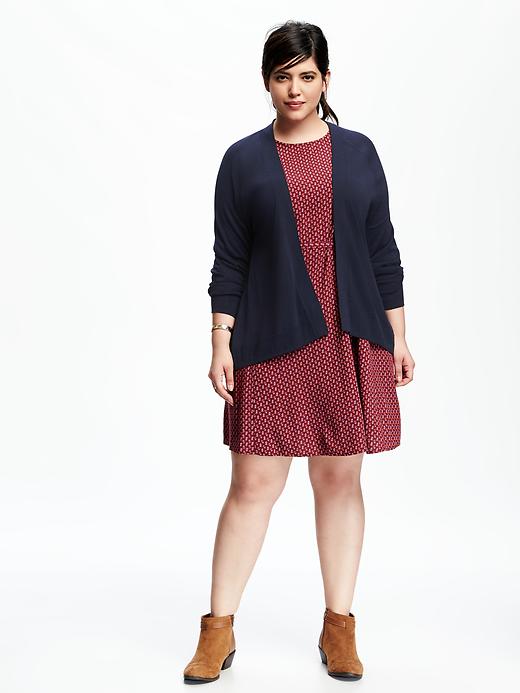 Image number 3 showing, Lightweight Plus-Size Open-Front Cardi for Women