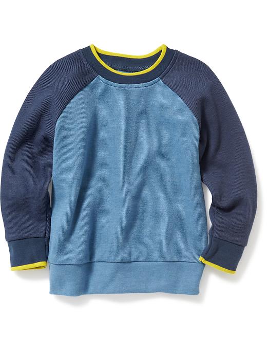 View large product image 1 of 1. Color-Blocked French-Rib Sweater for Toddler
