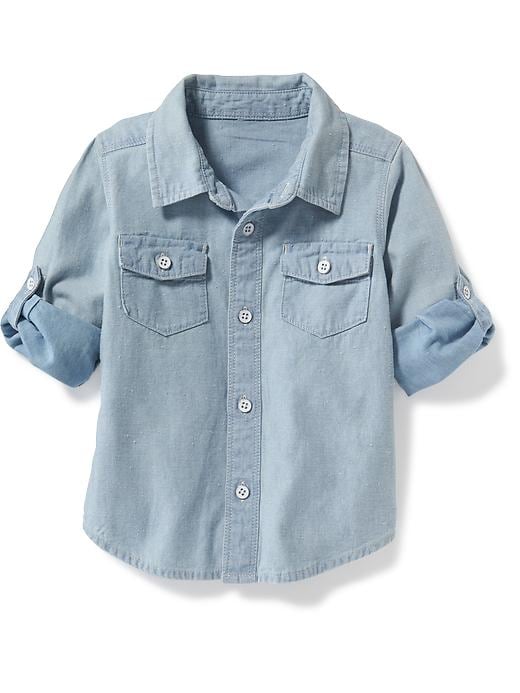 View large product image 1 of 1. Chambray Pocket Shirt for Toddler