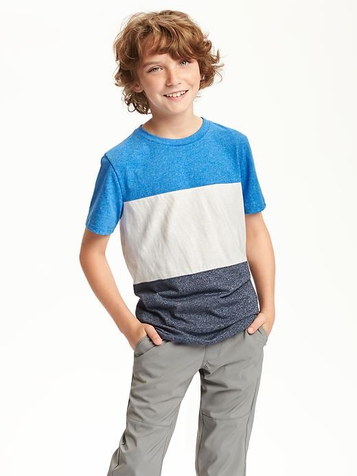 View large product image 1 of 2. Striped Colorblock Crew-Neck Tee for Boys