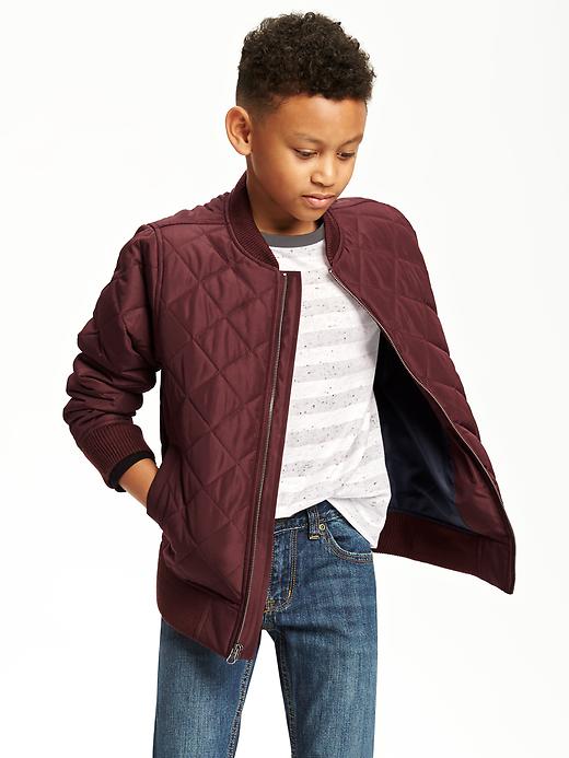View large product image 1 of 2. Quilted Bomber Jacket for Boys