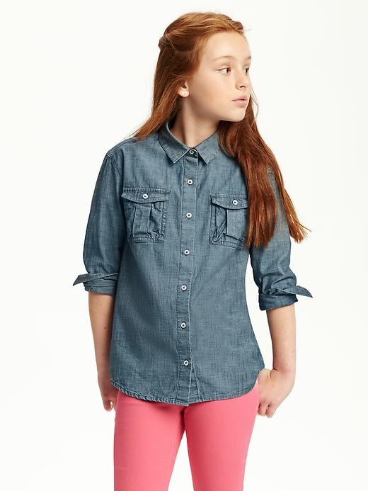 View large product image 1 of 2. Chambray Shirt for Girls