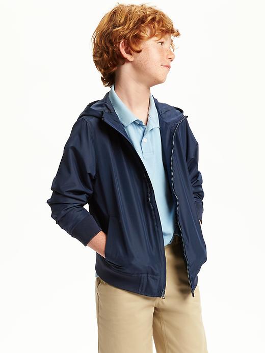 View large product image 1 of 2. Hooded Jersey-Lined Windbreaker for Boys