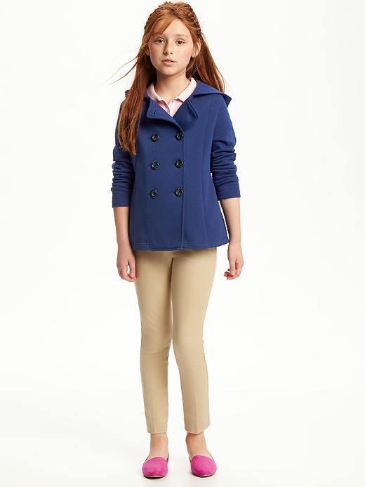 View large product image 2 of 2. Uniform Fleece-Hooded Peacoat for Girls