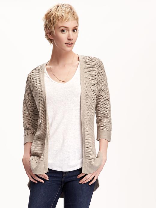 Image number 1 showing, Crochet Open-Front Cardi for Women