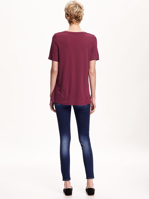 Image number 2 showing, Relaxed Drapey V-Neck Tee for Women