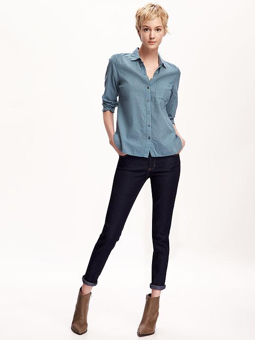 Image number 3 showing, Classic Gingham-Print Shirt for Women