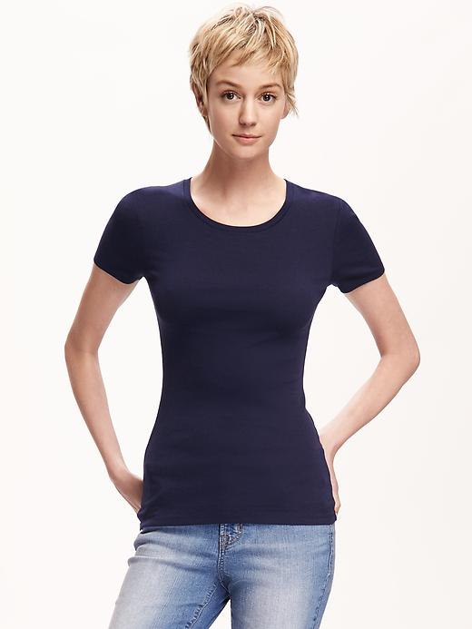 View large product image 1 of 1. Fitted Crew-Neck Tee for Women