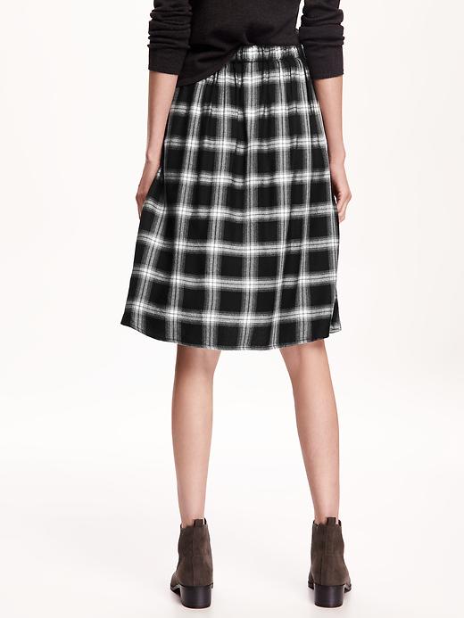 View large product image 2 of 2. Pull-On Plaid Midi Skirt for Women