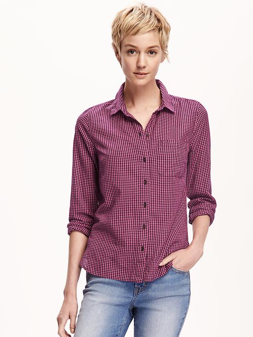 View large product image 1 of 1. Classic Gingham-Print Shirt for Women