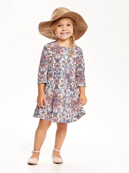 View large product image 1 of 2. Floral Button-Front Swing Dress for Toddler
