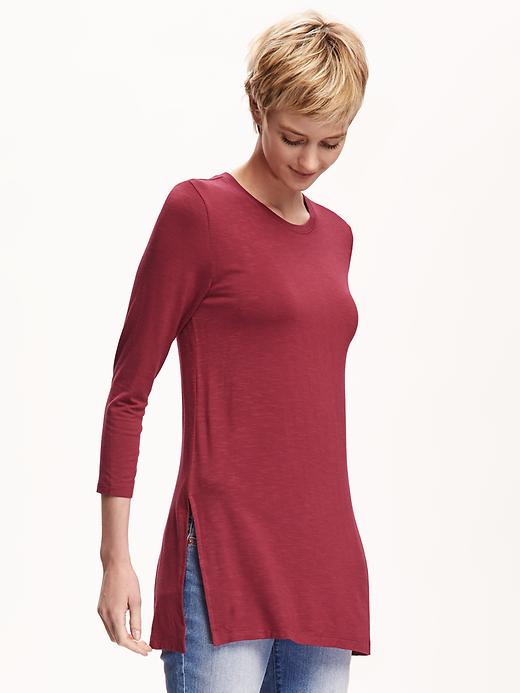 View large product image 1 of 1. Relaxed Long and Lean Tunic Tee for Women