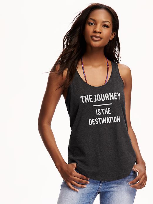 Image number 1 showing, Relaxed Graphic Scoop Racer Tank for Women