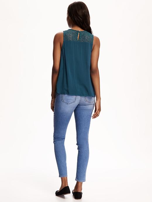 Image number 2 showing, Lace-Yoke Tank for Women