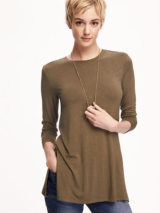 Image number 4 showing, Relaxed Long and Lean Tunic Tee for Women