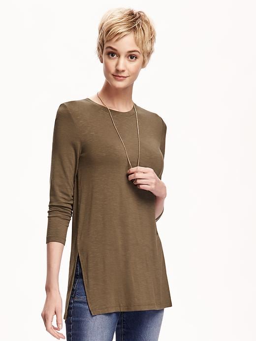 Image number 1 showing, Relaxed Long and Lean Tunic Tee for Women