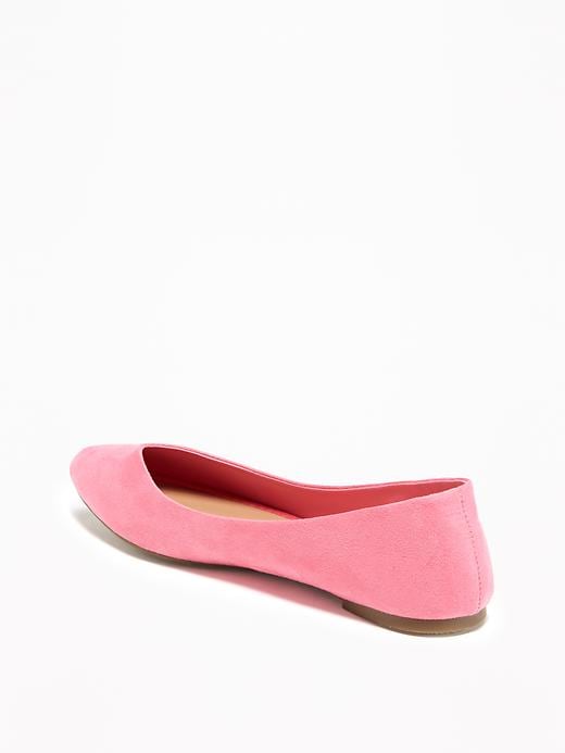 View large product image 2 of 3. Sueded Pointy Ballet Flats for Women