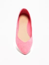 View large product image 3 of 3. Sueded Pointy Ballet Flats for Women