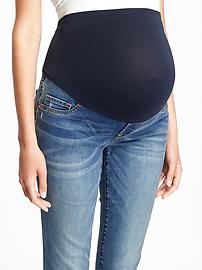 View large product image 3 of 3. Maternity Full-Panel Skinny Rockstar Jeans