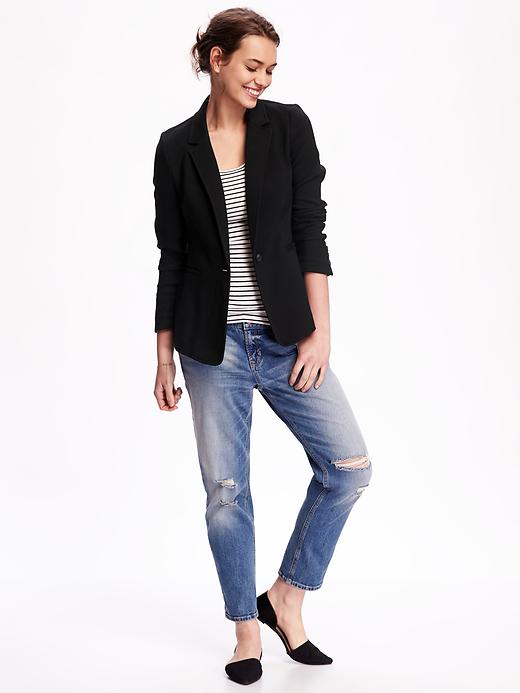 Image number 3 showing, Textured-Twill Blazer for Women