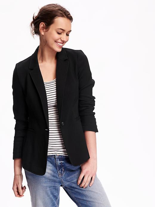 Image number 1 showing, Textured-Twill Blazer for Women