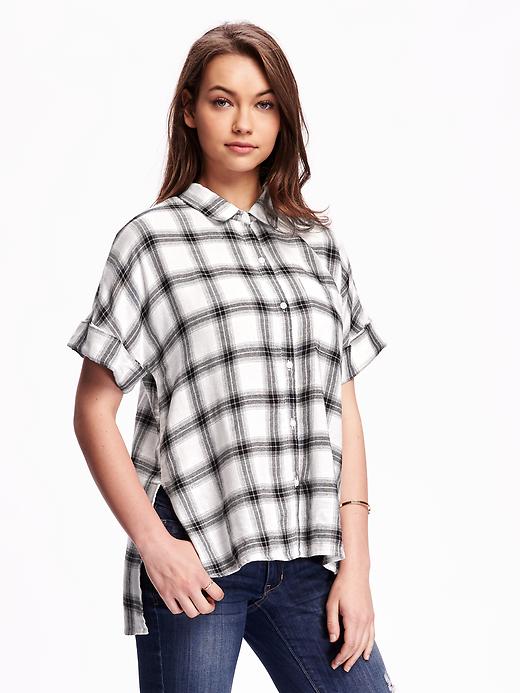 View large product image 1 of 1. Boyfriend Plaid Shirt for Women