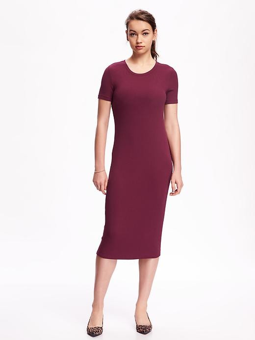 View large product image 1 of 2. Fitted Rib-Knit Midi for Women