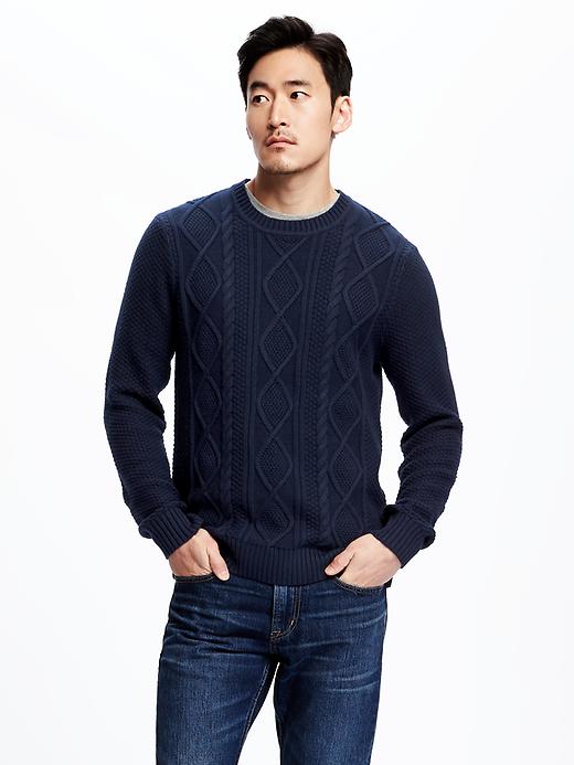 Image number 1 showing, Cable-Knit Sweater for Men