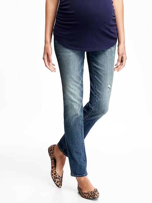 View large product image 1 of 3. Maternity Full-Panel Skinny Jeans