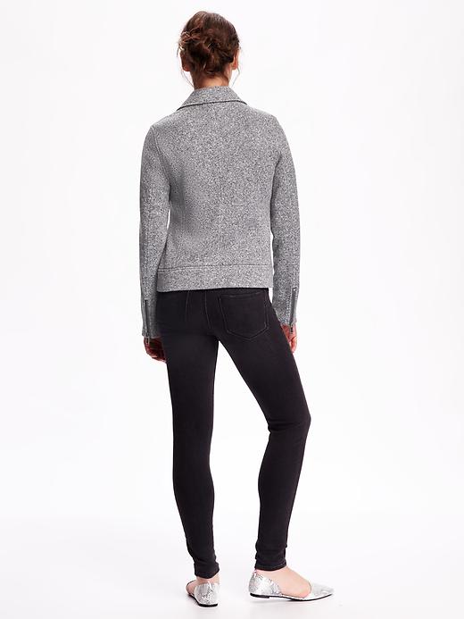 Image number 2 showing, Sweater Fleece Moto Jacket for Women