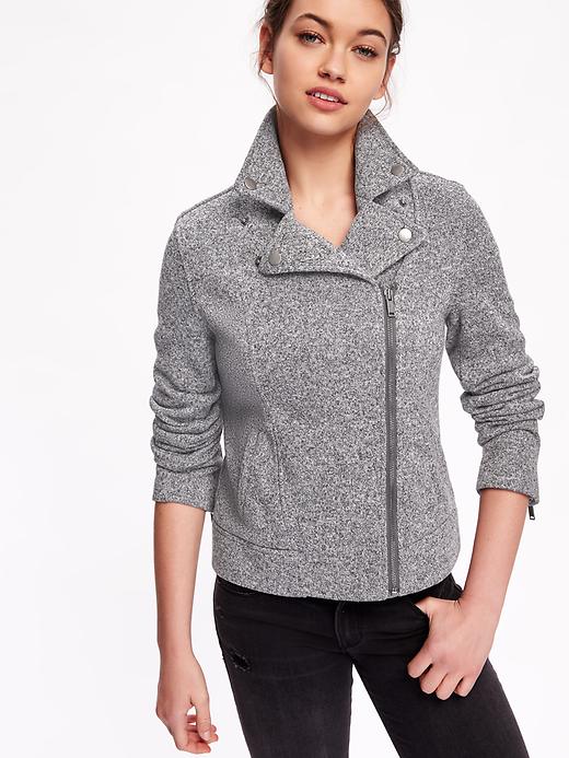 Image number 4 showing, Sweater Fleece Moto Jacket for Women