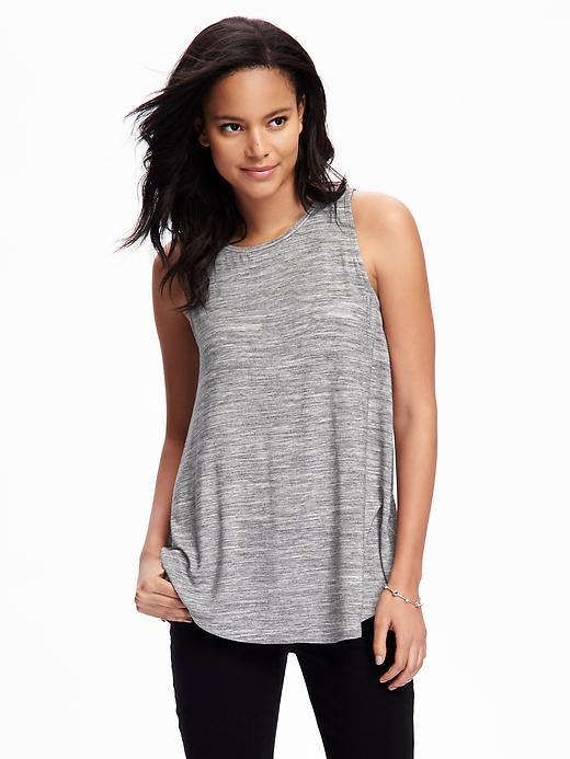 Image number 1 showing, Relaxed High-Neck Space-Dye Tank for Women