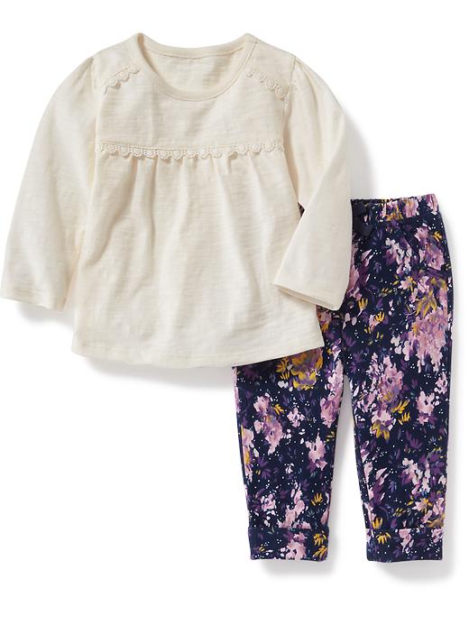 View large product image 1 of 1. 2-Piece Tee and French-Terry Leggings Set for Baby